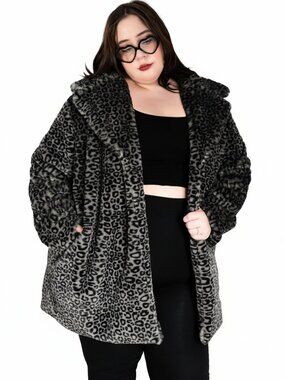 FOXBLOOD Charli gray leopard faux fur